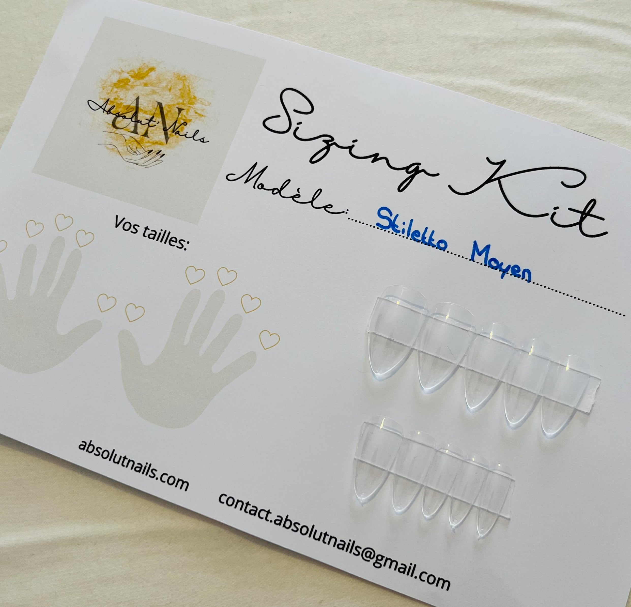 Sizing Kit Stiletto Moyen